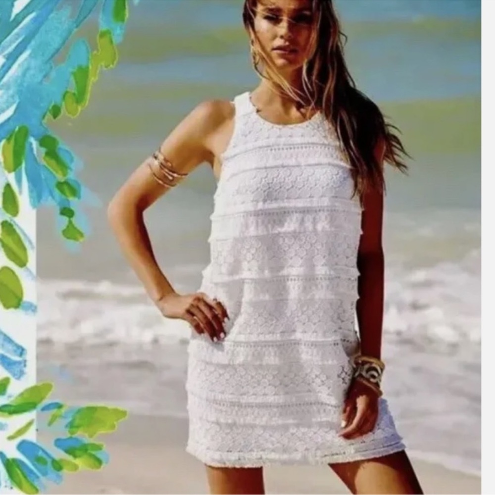 Lilly Pulitzer Anette Shift Dress Lace White Size 4